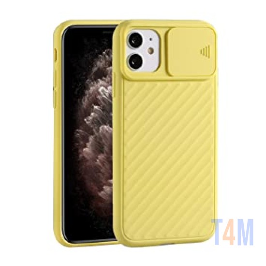 FUNDA DE SILICONA CON PROTECCIÓN PARA CÁMARA POR APPLE IPHONE 11 AMARILLO